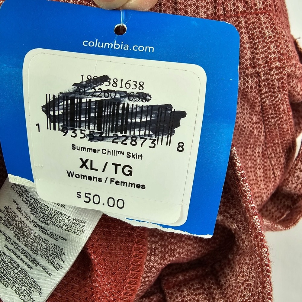 NWT Columbia Women's Red‎ Skirt Size XL Cotton Summer Chill Drawstring - Picture 2 of 7